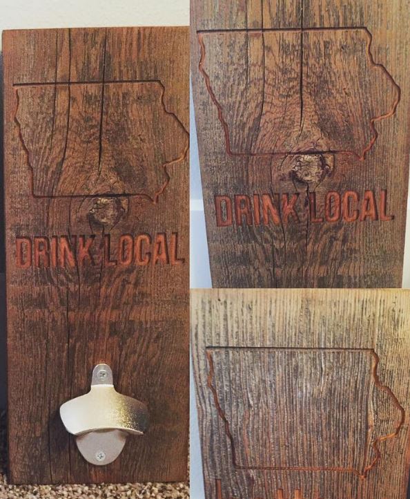 Drink Local Barnwood Bottle Opener